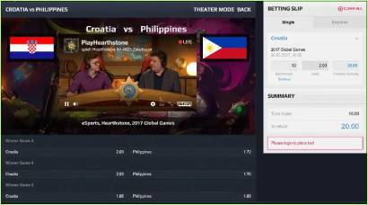 eSports betting odds HearthStone Global Games